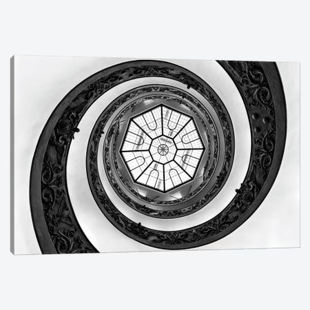 Hypnotic Staircase In Black & White Canvas Print #PHD507} by Philippe Hugonnard Canvas Wall Art