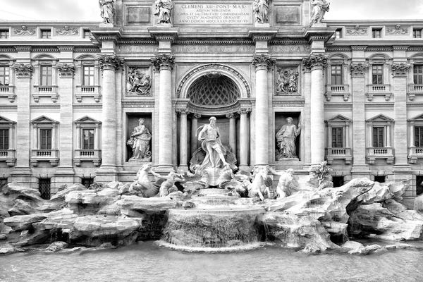 Fountains: Trevi Fountain In Black & White by Philippe Hugonnard