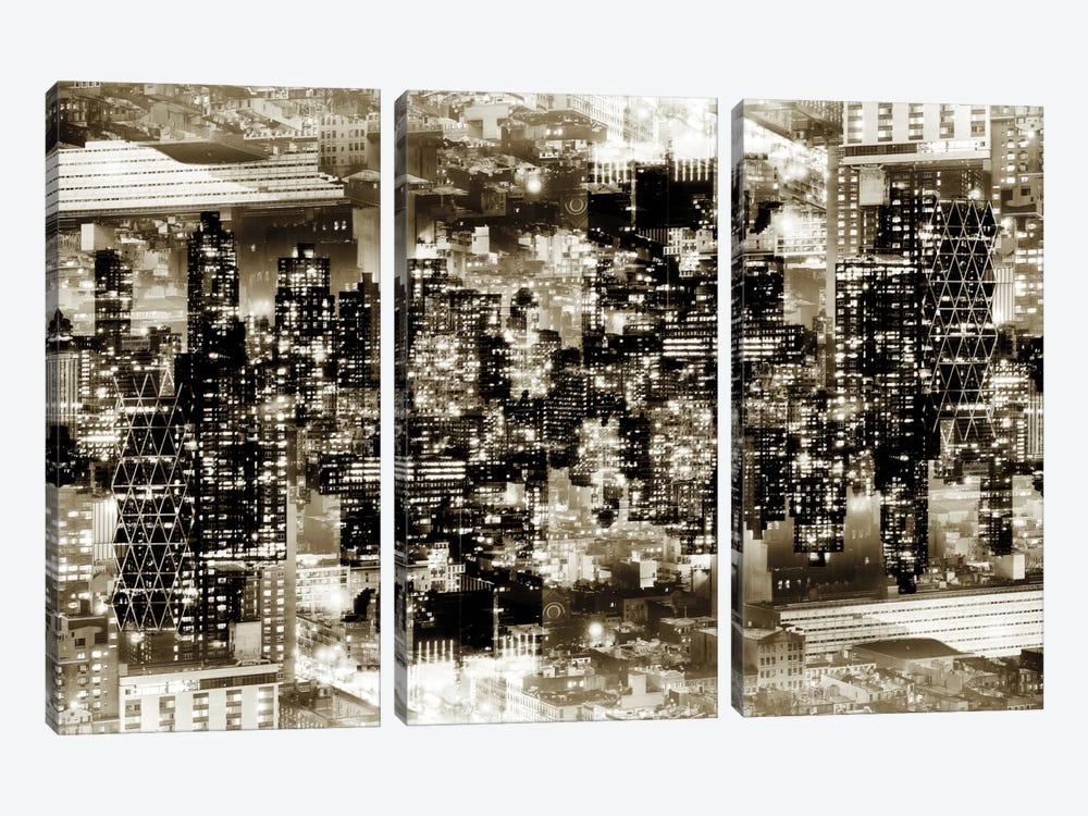 Midtown Manhattan - Sepia by Philippe Hugonnard 3-piece Art Print