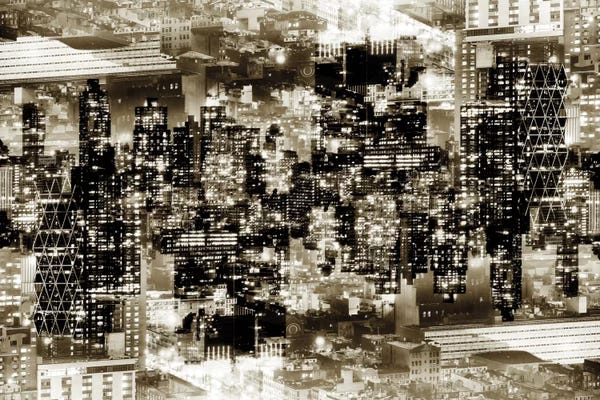 Industrial Office: Midtown Manhattan - Sepia by Philippe Hugonnard