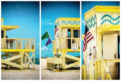Miami Triptych - Coast Guard Beach House by Philippe Hugonnard acrylic art print