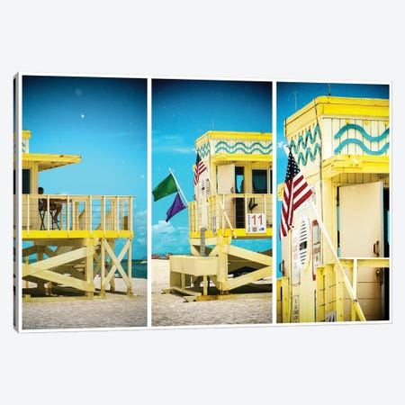 Miami Triptych - Coast Guard Beach House Canvas Print #PHD519} by Philippe Hugonnard Canvas Art