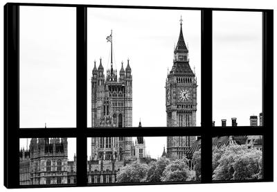 Loft Window View - Big Ben London Canvas Art Print - London Skylines