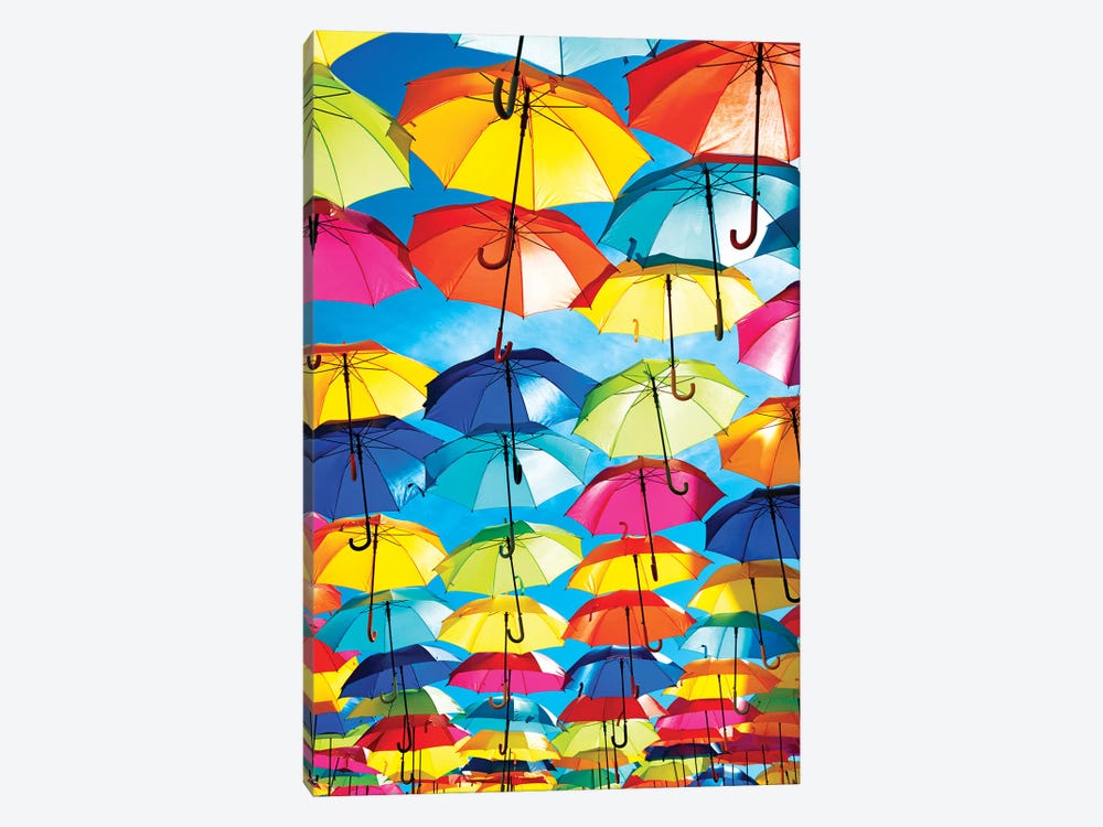 Colourful Umbrellas  - Blue Sky by Philippe Hugonnard 1-piece Art Print