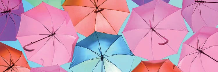 Colourful Umbrellas  - Light Blue Sky