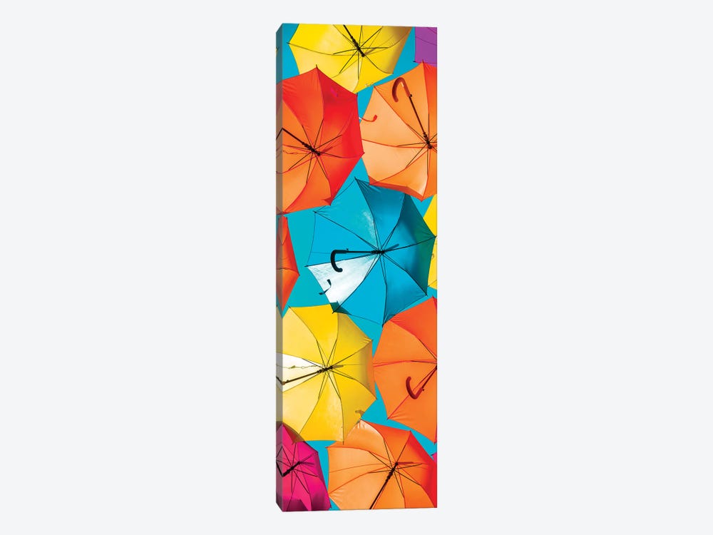 Colourful Umbrellas  - Turquoise Sky by Philippe Hugonnard 1-piece Canvas Art Print