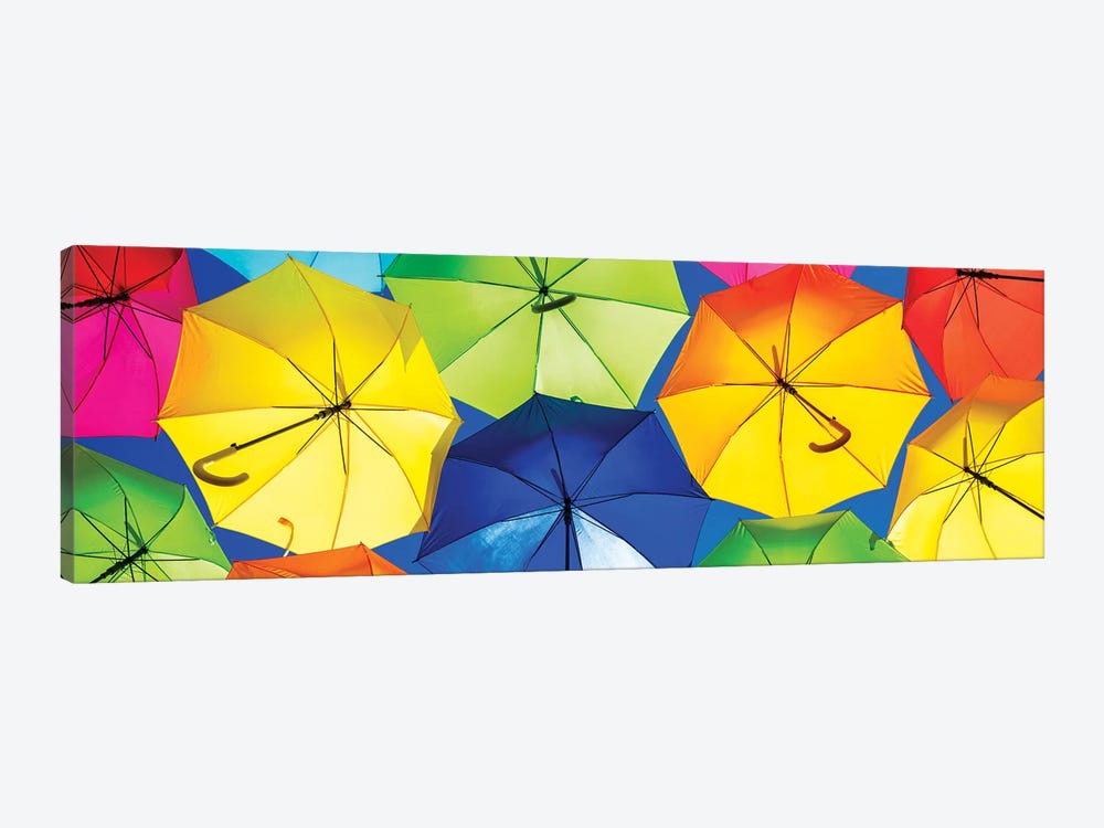 Colourful Umbrellas  - Dark Blue Sky by Philippe Hugonnard 1-piece Canvas Artwork