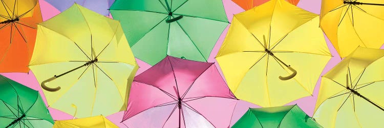 Colourful Umbrellas  - Light Pink Sky