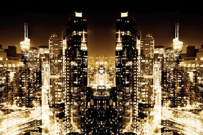 Skyline at Golden Night by Philippe Hugonnard multi panel art