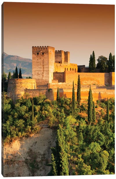 The Alhambra at Sunset Canvas Art Print - Spain Art