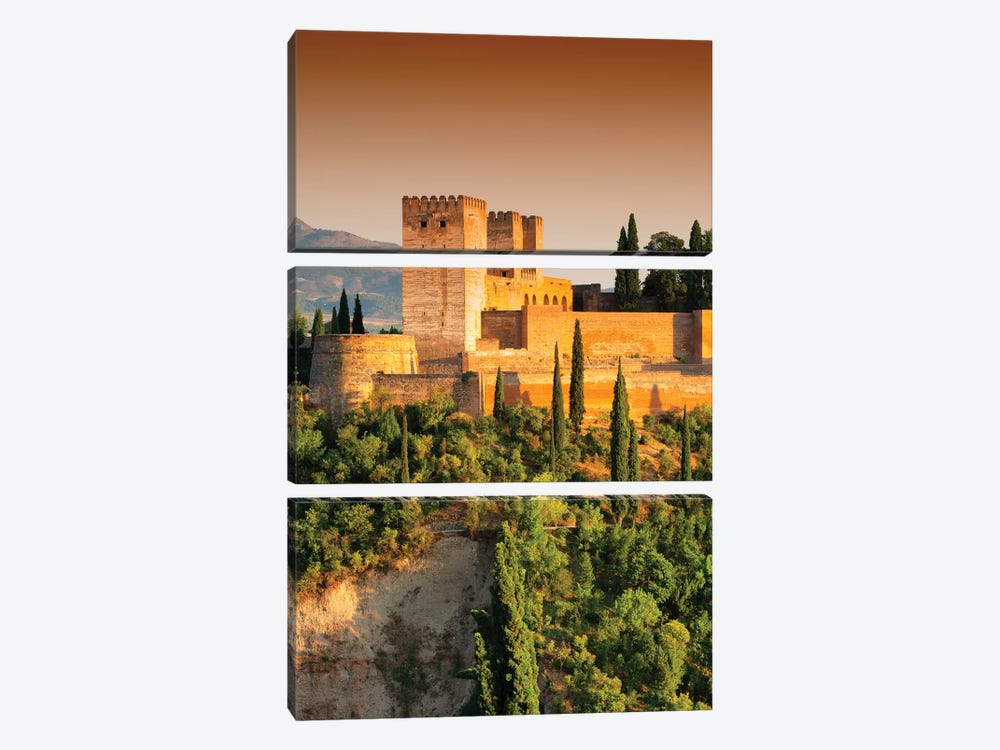 The Alhambra at Sunset by Philippe Hugonnard 3-piece Canvas Wall Art