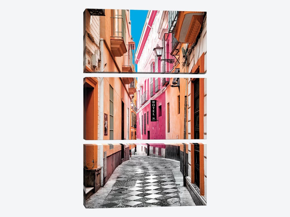 Colourful Pedestrian Street in Seville I by Philippe Hugonnard 3-piece Canvas Artwork