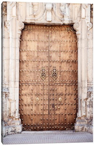Old Wooden Door to Cordoba Canvas Art Print - Made in Spain