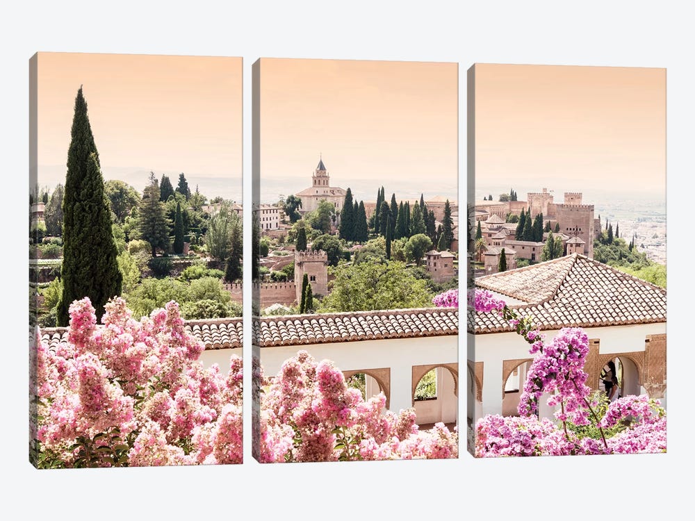 Flowers of Alhambra Gardens 3-piece Canvas Print