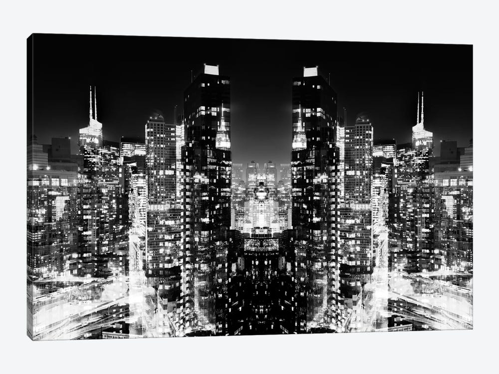 Skyline at Night - BW by Philippe Hugonnard 1-piece Canvas Wall Art