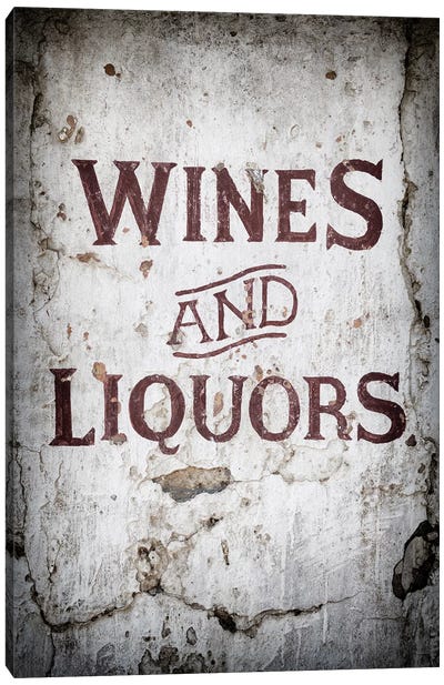 Wines and Liquors Sign Canvas Art Print - Spain Art