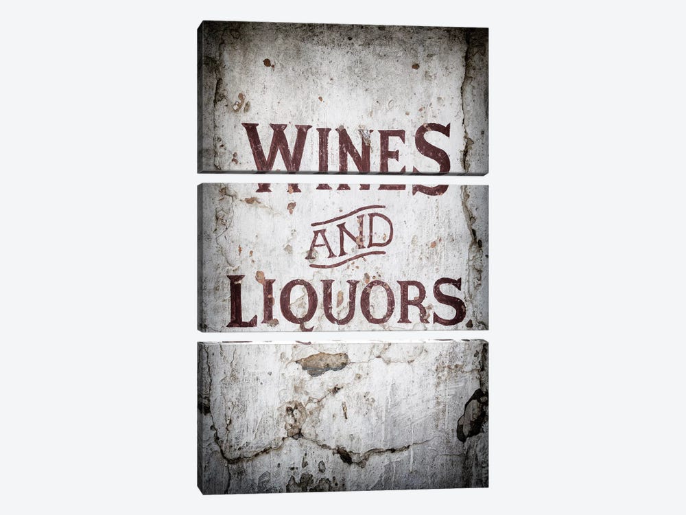 Wines and Liquors Sign by Philippe Hugonnard 3-piece Canvas Wall Art