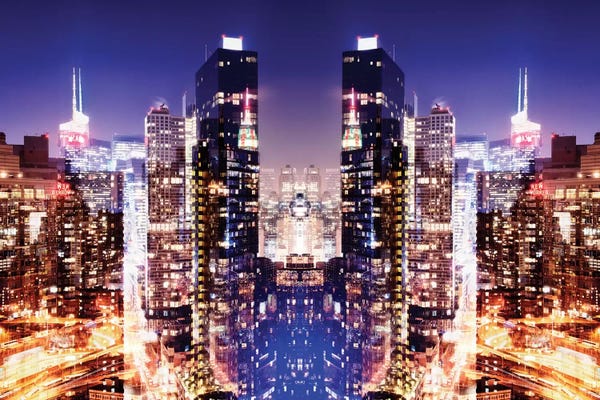Double Exposure Photography: Skyline at Night by Philippe Hugonnard