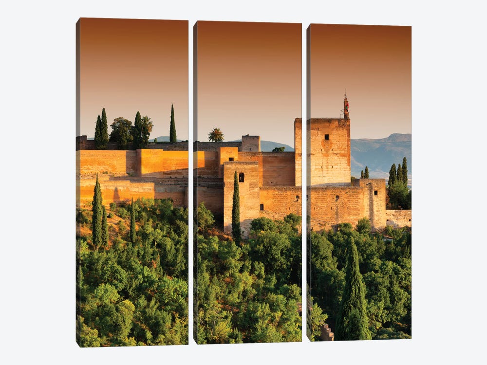 Sunset over The Alhambra III by Philippe Hugonnard 3-piece Canvas Print
