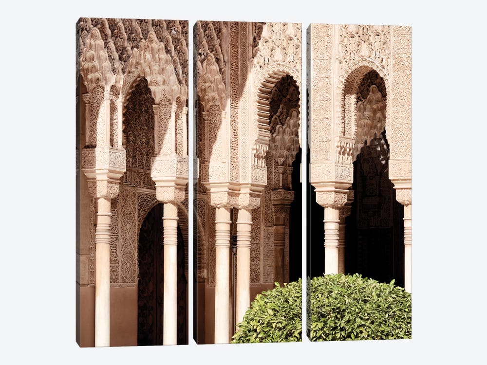 Arabic Arches in Alhambra by Philippe Hugonnard 3-piece Canvas Art