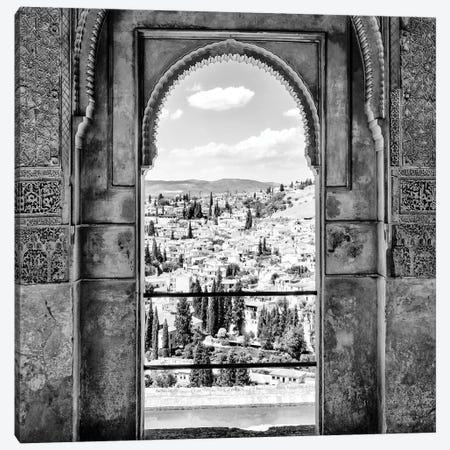 View of the city of Granada B&W Canvas Print #PHD577} by Philippe Hugonnard Canvas Print