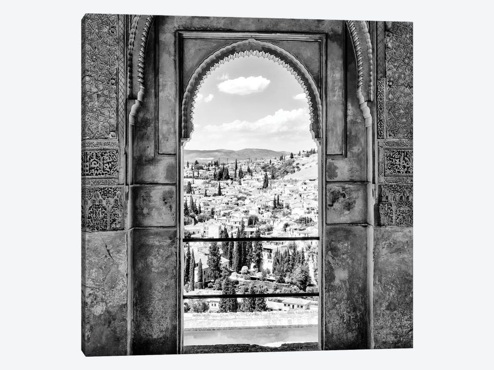 View of the city of Granada B&W by Philippe Hugonnard 1-piece Canvas Art