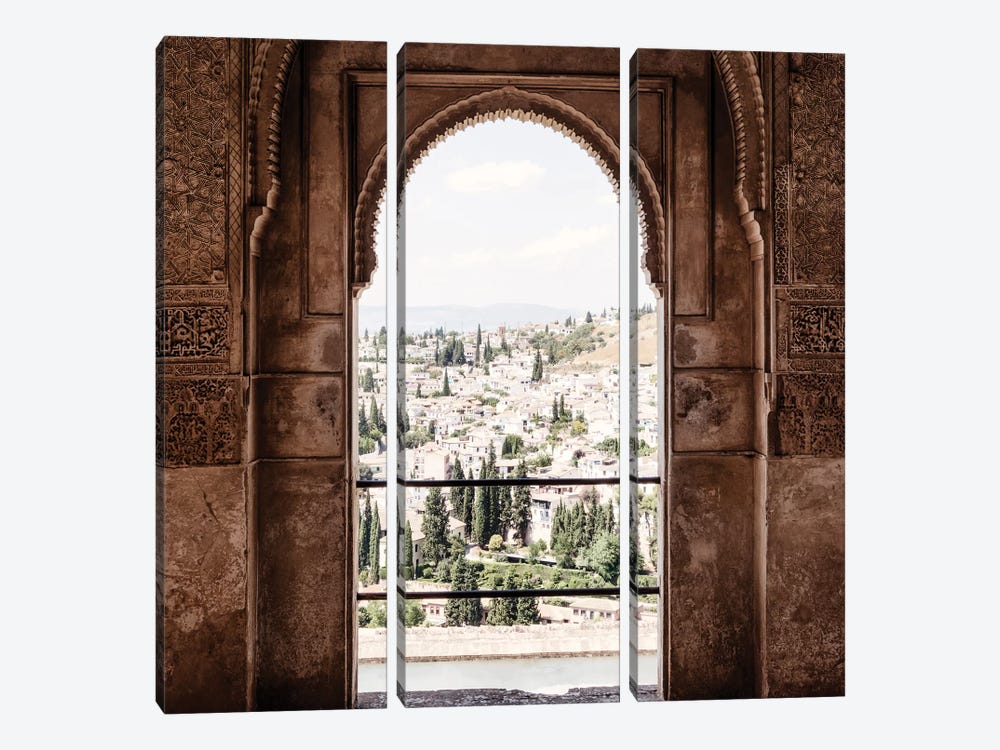 View of the city of Granada by Philippe Hugonnard 3-piece Canvas Print