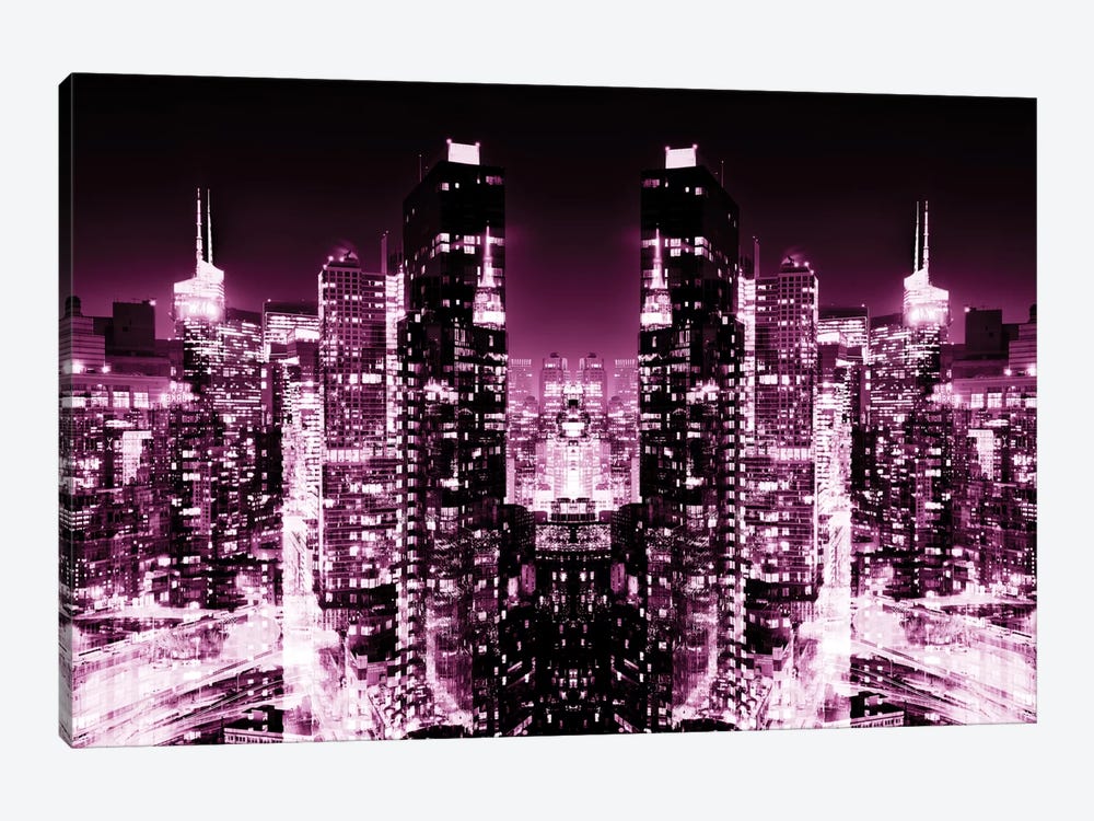 Skyline at Pink Night by Philippe Hugonnard 1-piece Canvas Wall Art
