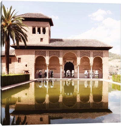 The Partal Gardens of Alhambra - Granada Canvas Art Print - Castle & Palace Art