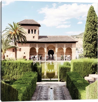 Partal Gardens of Alhambra Canvas Art Print - Castle & Palace Art