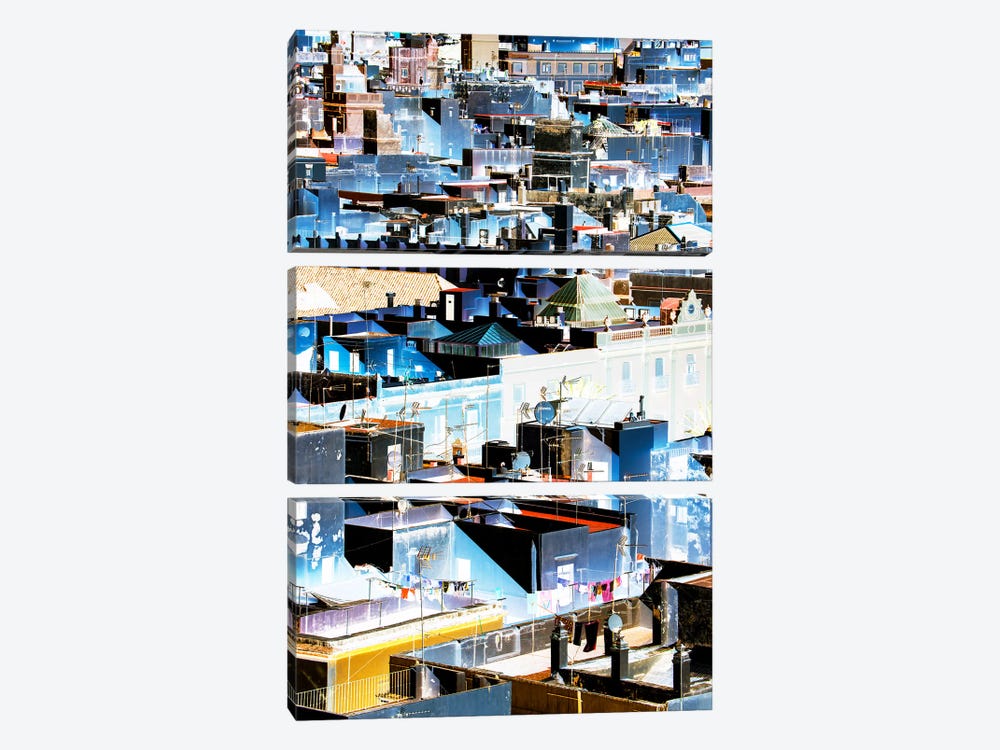 Blue Cadiz Architecture by Philippe Hugonnard 3-piece Canvas Print