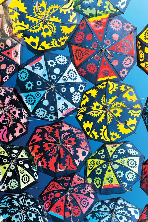Colourful Umbrellas Sky by Philippe Hugonnard wall art