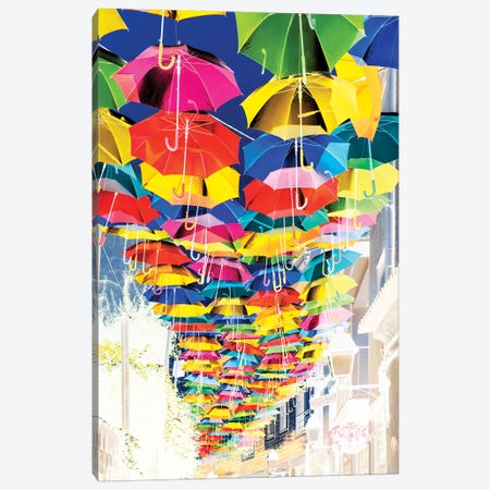 Colourful Umbrellas Sky II Canvas Print #PHD586} by Philippe Hugonnard Canvas Wall Art