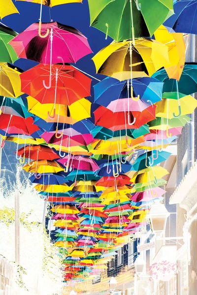 Color Pop Photography: Colourful Umbrellas Sky II by Philippe Hugonnard