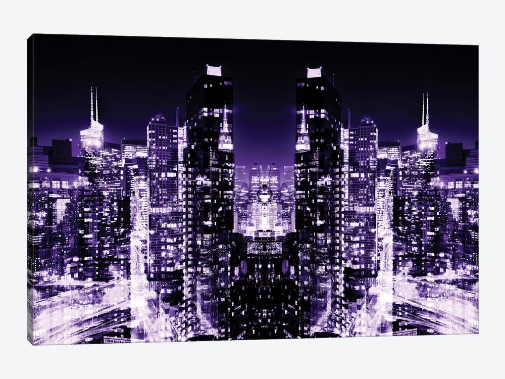 Skyline at Purple Night by Philippe Hugonnard 1-piece Canvas Art Print