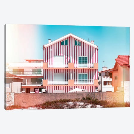 Red Striped House Canvas Print #PHD590} by Philippe Hugonnard Canvas Wall Art