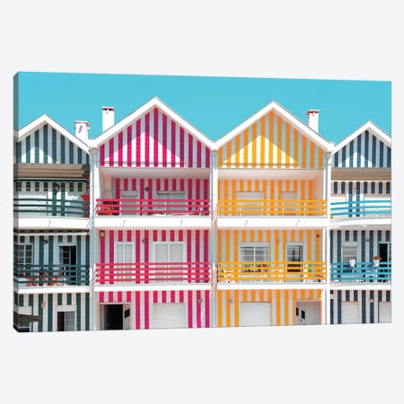 Four Houses of Striped Colors Canvas Print #PHD593} by Philippe Hugonnard Canvas Art