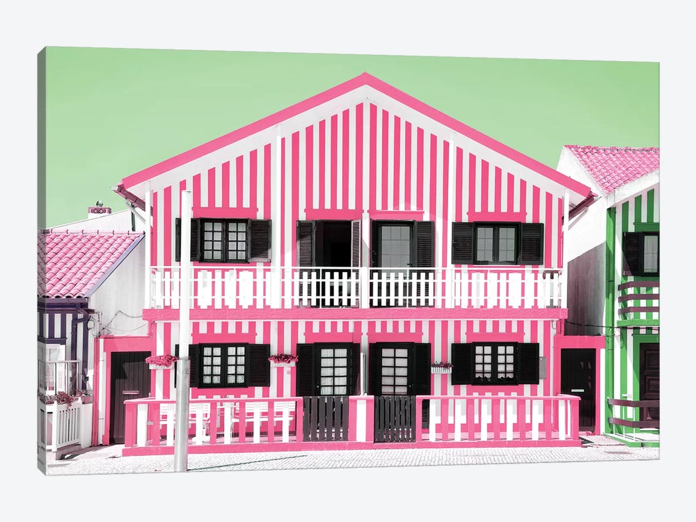 Pink Striped House by Philippe Hugonnard 1-piece Art Print