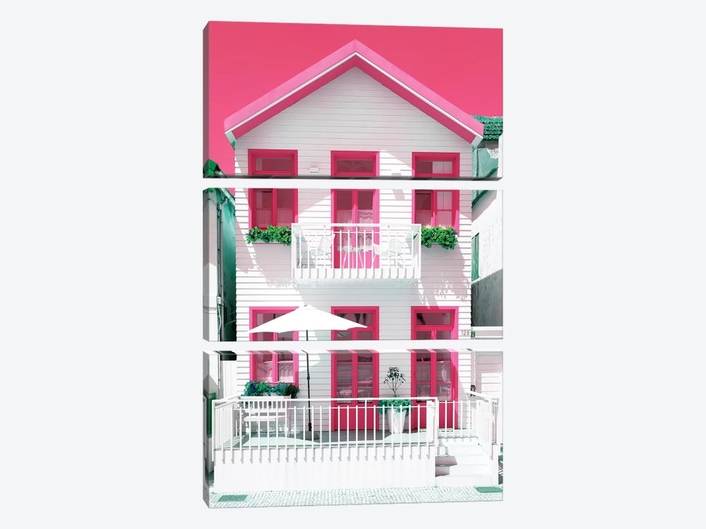 White House and Pink Windows by Philippe Hugonnard 3-piece Canvas Artwork