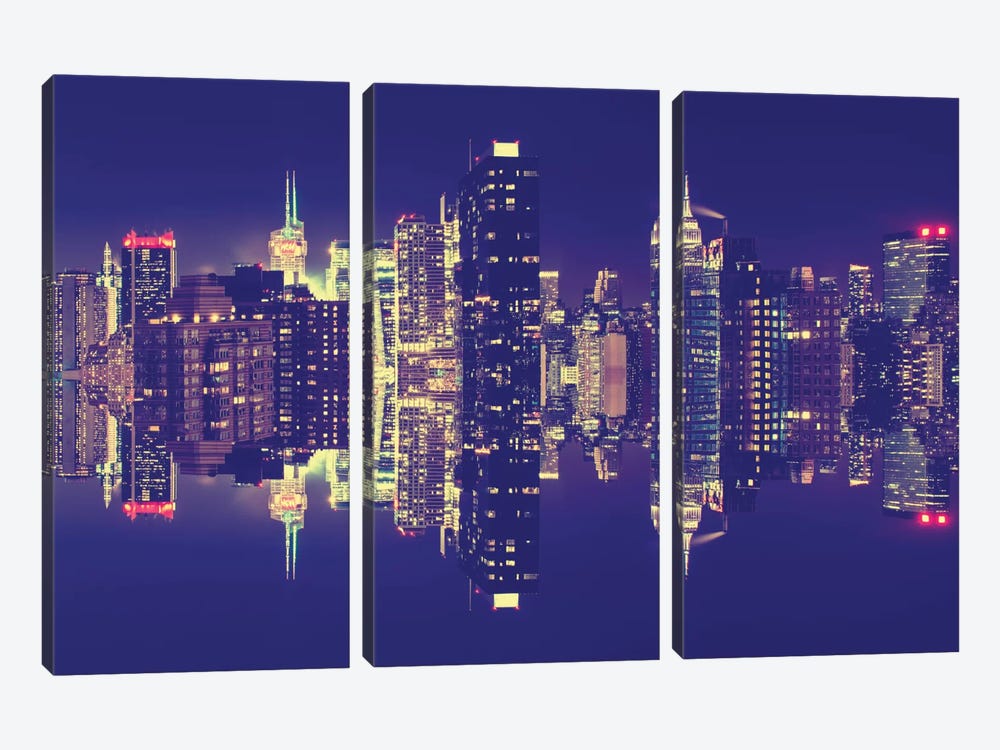 Manhattan Skyline by Philippe Hugonnard 3-piece Canvas Print