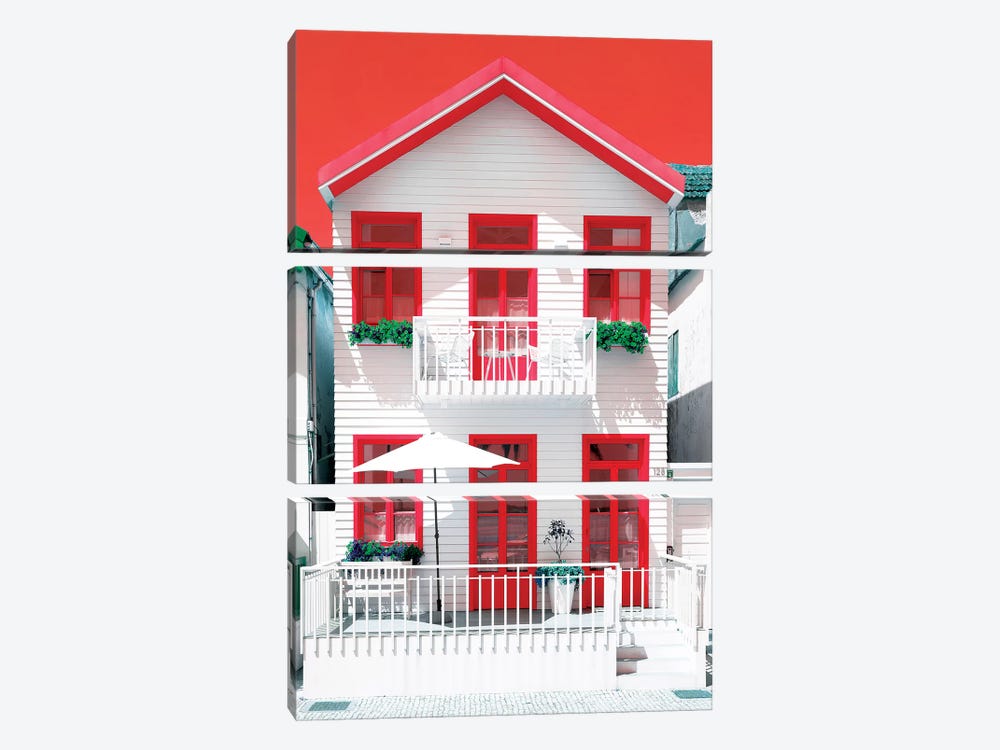 White House and Red Windows by Philippe Hugonnard 3-piece Canvas Artwork