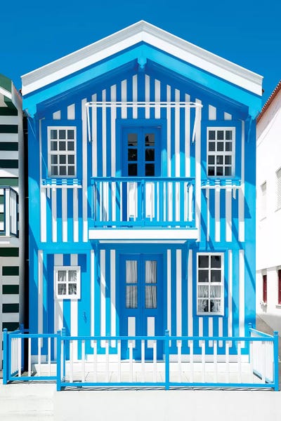 Monochromatic Photography: Blue Striped House - Costa Nova by Philippe Hugonnard