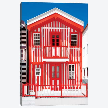 Red Striped House  Canvas Print #PHD604} by Philippe Hugonnard Art Print