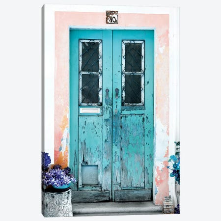 Old Turquoise Door Canvas Print #PHD607} by Philippe Hugonnard Art Print