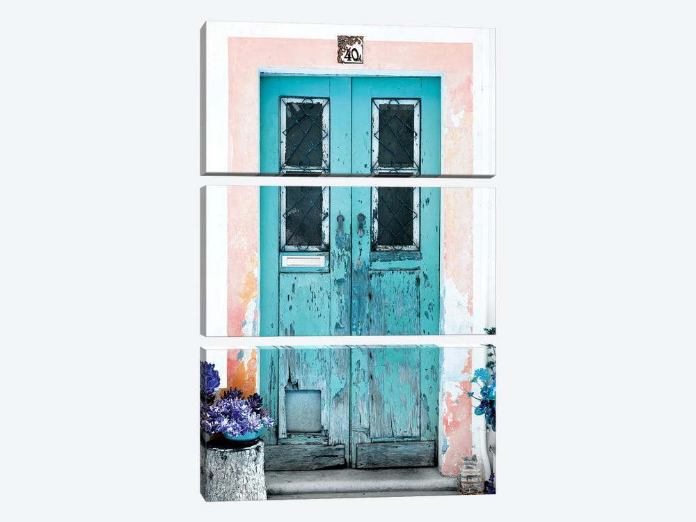Old Turquoise Door by Philippe Hugonnard 3-piece Canvas Print