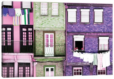 Beautiful Colorful Traditional Facades Canvas Art Print - Welcome to Portugal