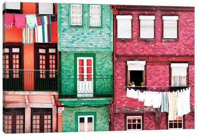 Beautiful Colorful Traditional Facades II Canvas Art Print - Welcome to Portugal