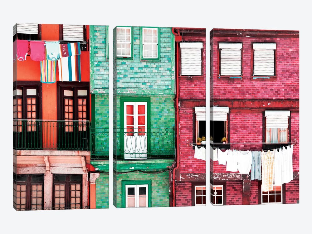 Beautiful Colorful Traditional Facades II by Philippe Hugonnard 3-piece Art Print
