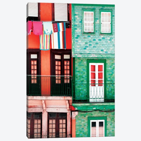 Colourful Facades in Porto Canvas Print #PHD610} by Philippe Hugonnard Art Print