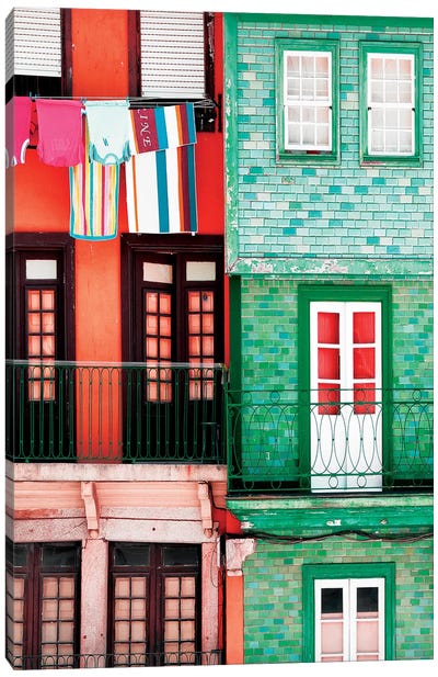 Colourful Facades in Porto Canvas Art Print - Porto